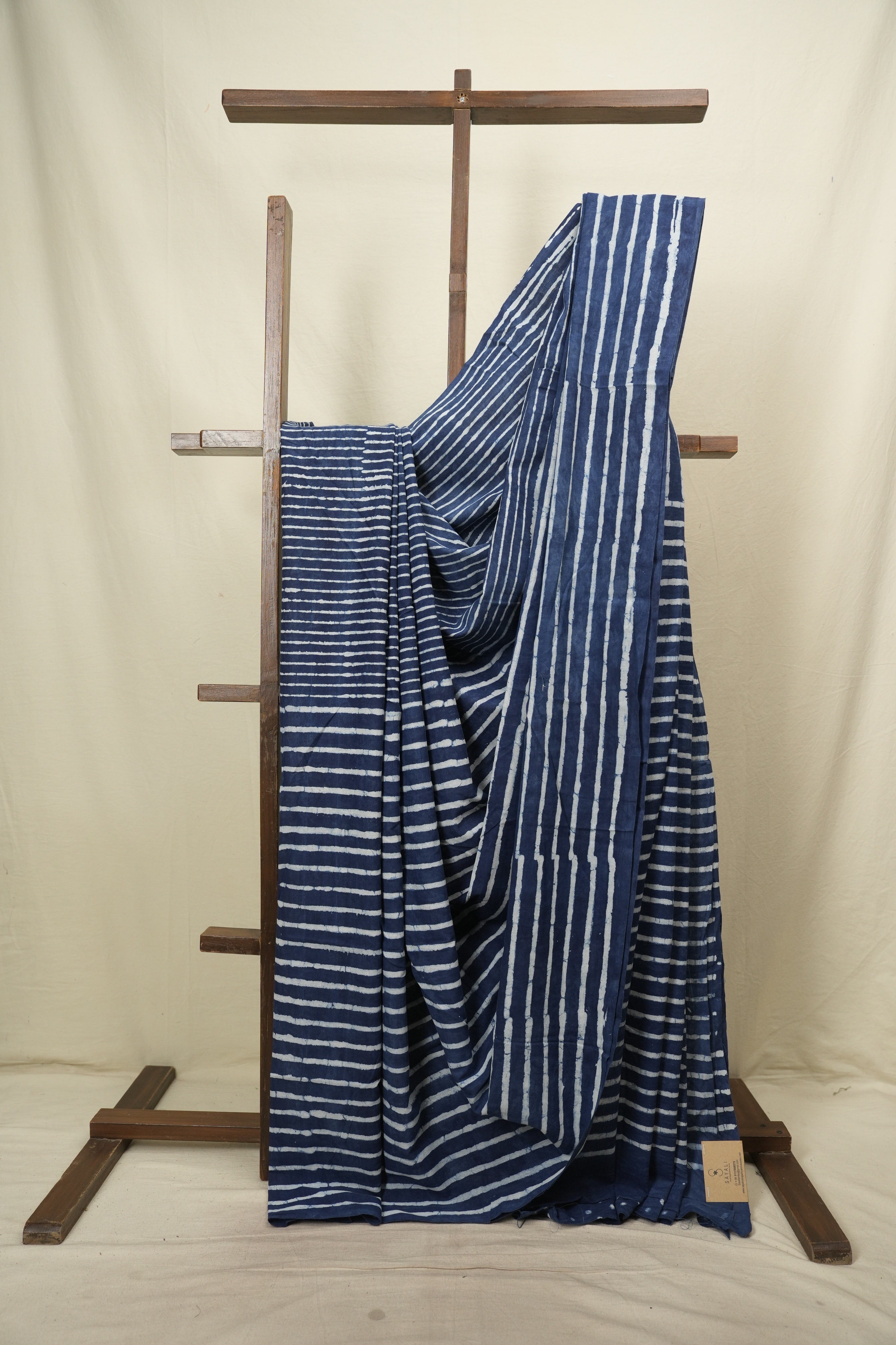Indigo HBP Cotton Saree - SRICS3797