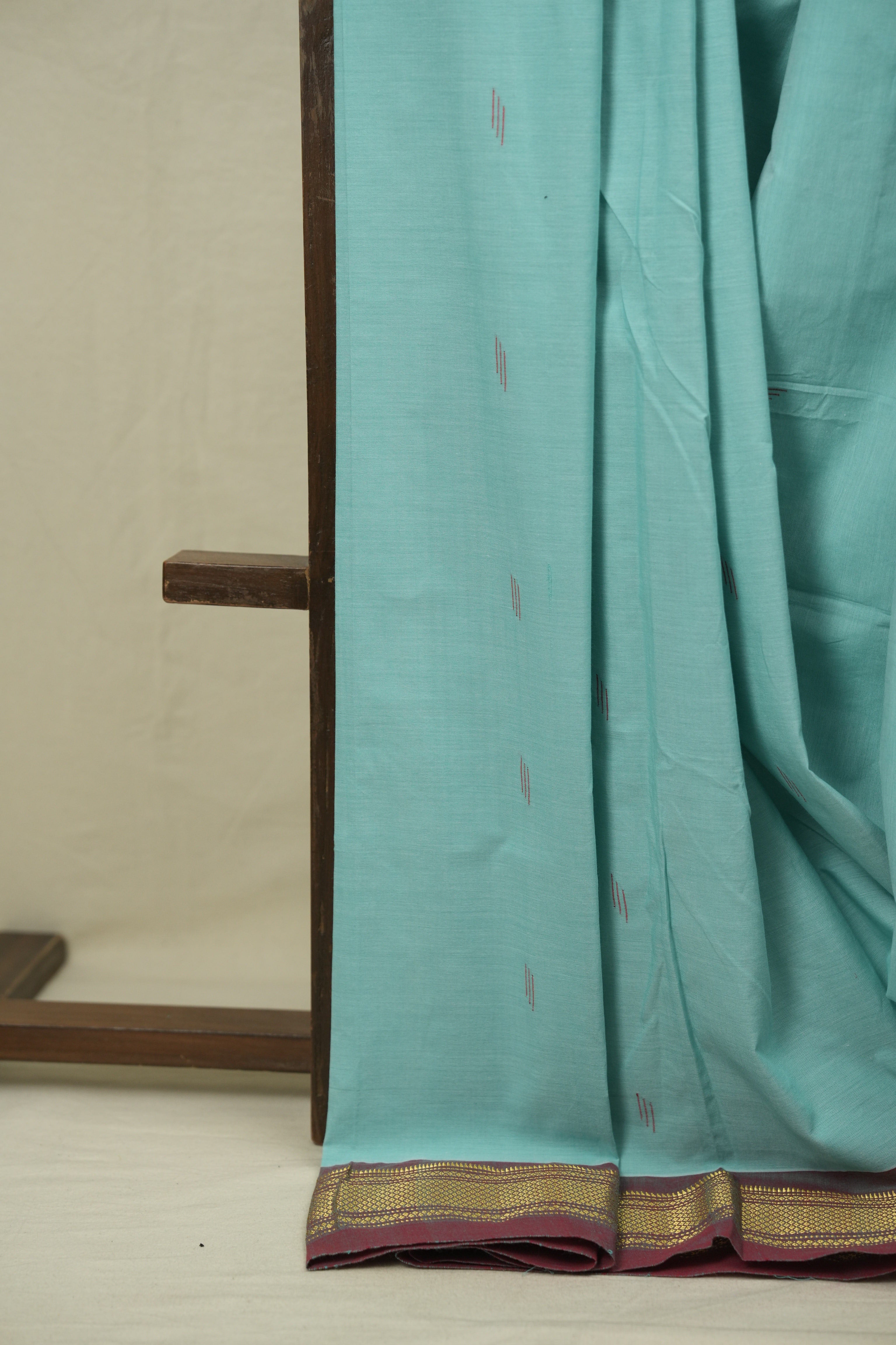 Aqua Cotton Paithani Saree - SRACPS814