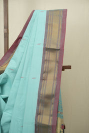 Aqua Cotton Paithani Saree - SRACPS814