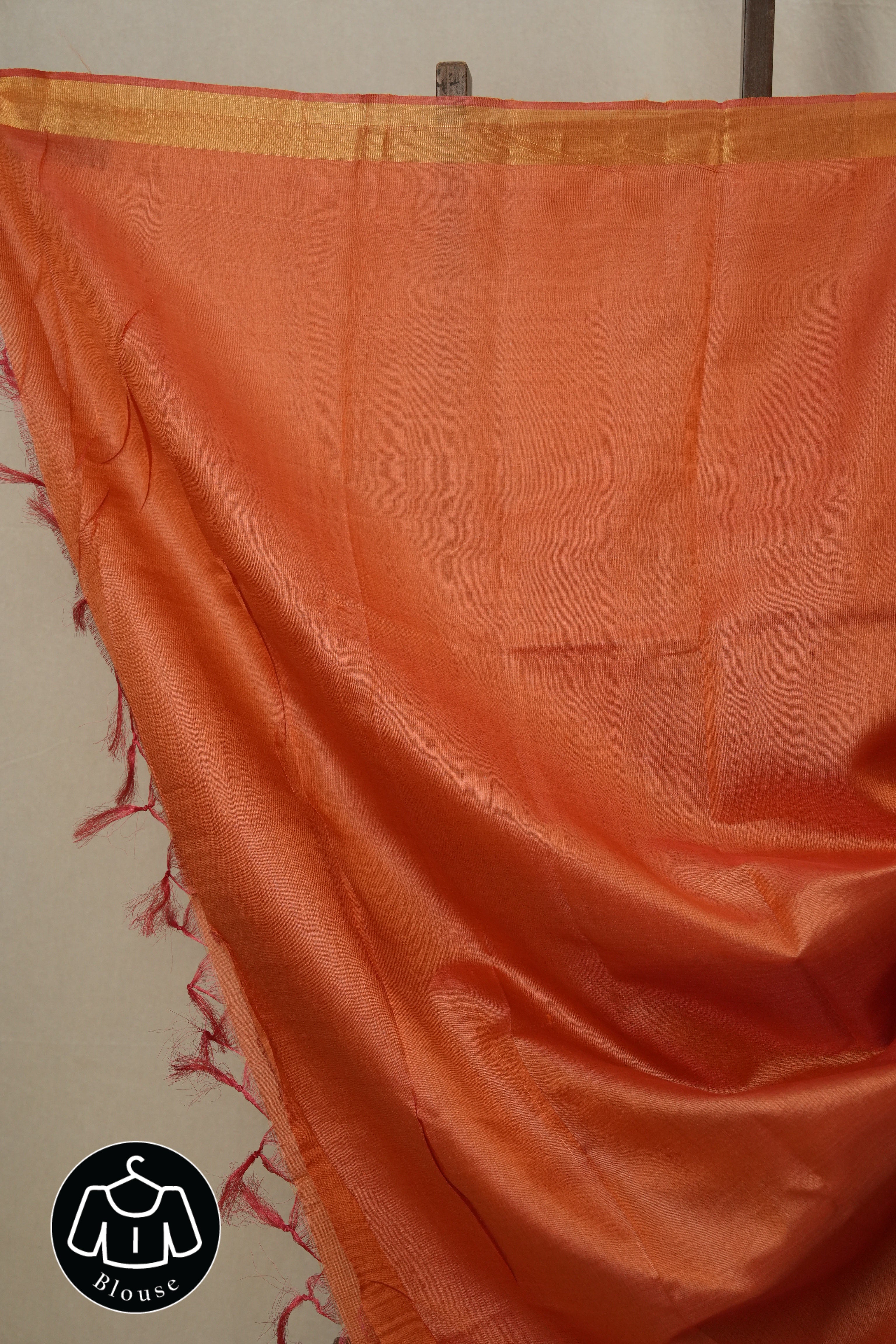Peach Tussar Silk Saree - SRPTSS1527