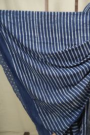 Indigo HBP Cotton Saree - SRICS3797