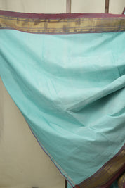 Aqua Cotton Paithani Saree - SRACPS814
