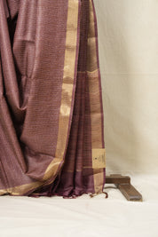 Plum Tussar Silk Saree - SRPTSS1524