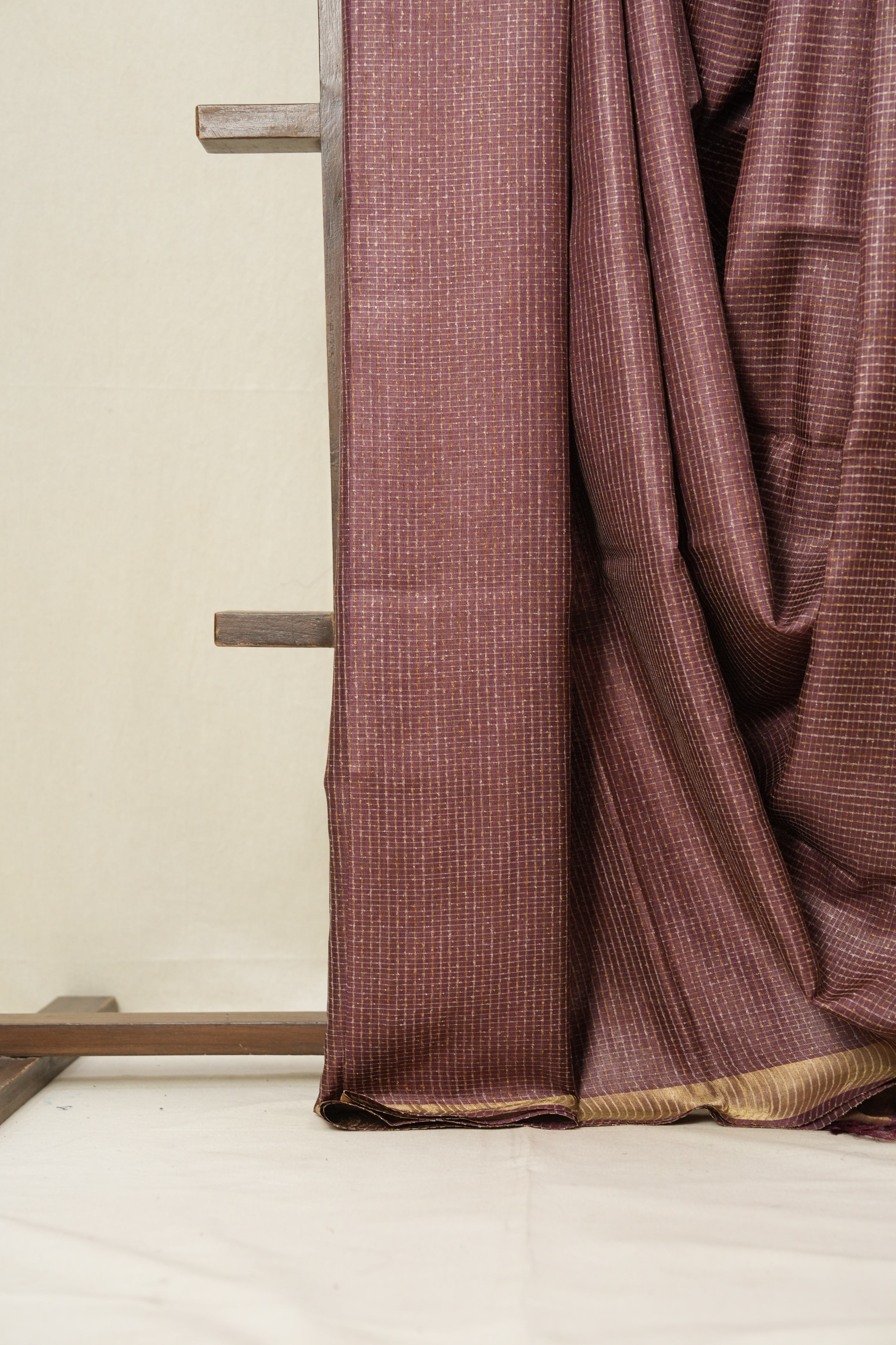 Plum Tussar Silk Saree - SRPTSS1524