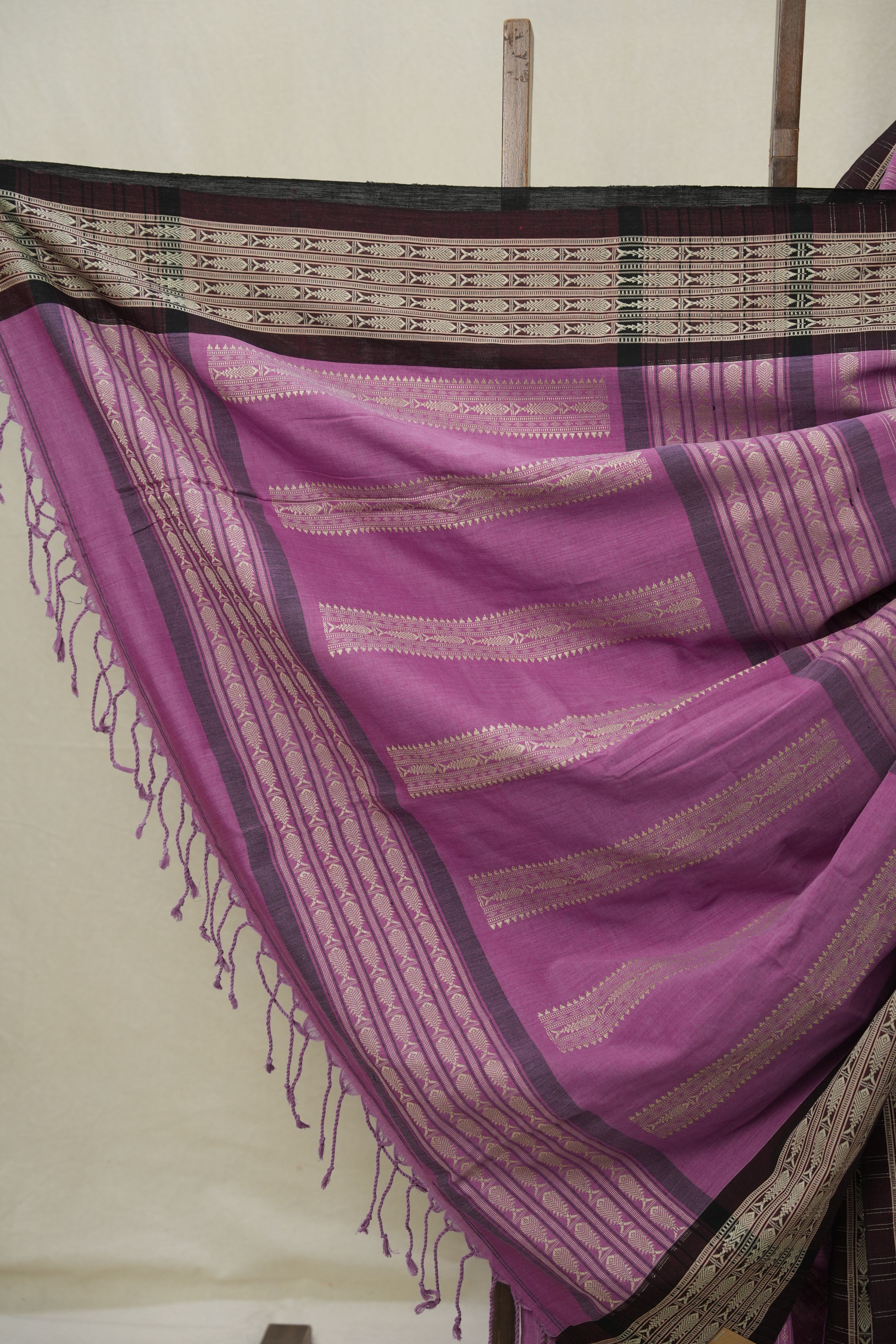 Dusty Pink Bengal Cotton Saree - SRDPBCS134