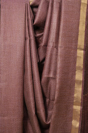 Plum Tussar Silk Saree - SRPTSS1524
