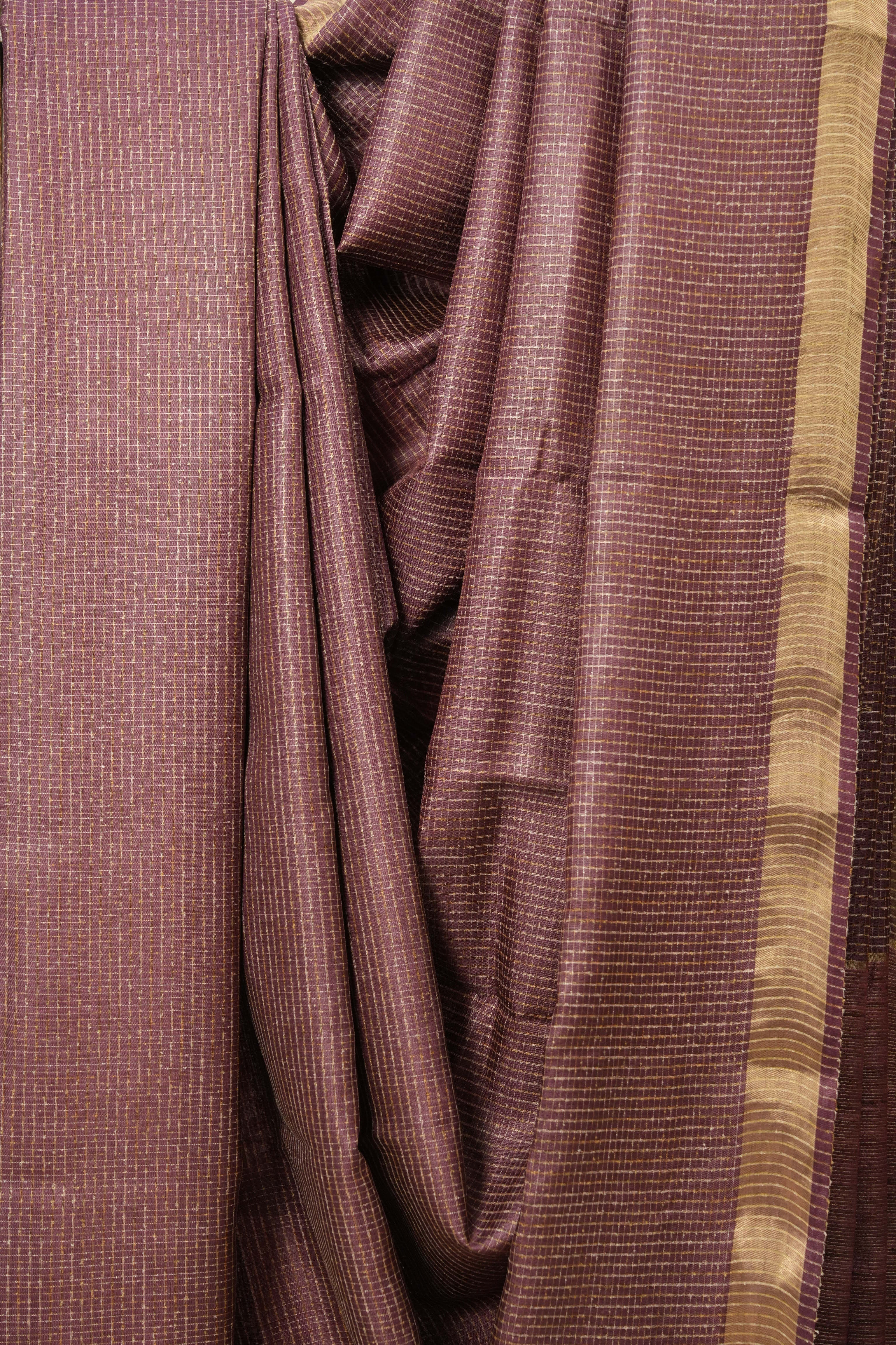 Plum Tussar Silk Saree - SRPTSS1524