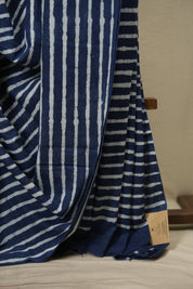 Indigo HBP Cotton Saree - SRICS3794