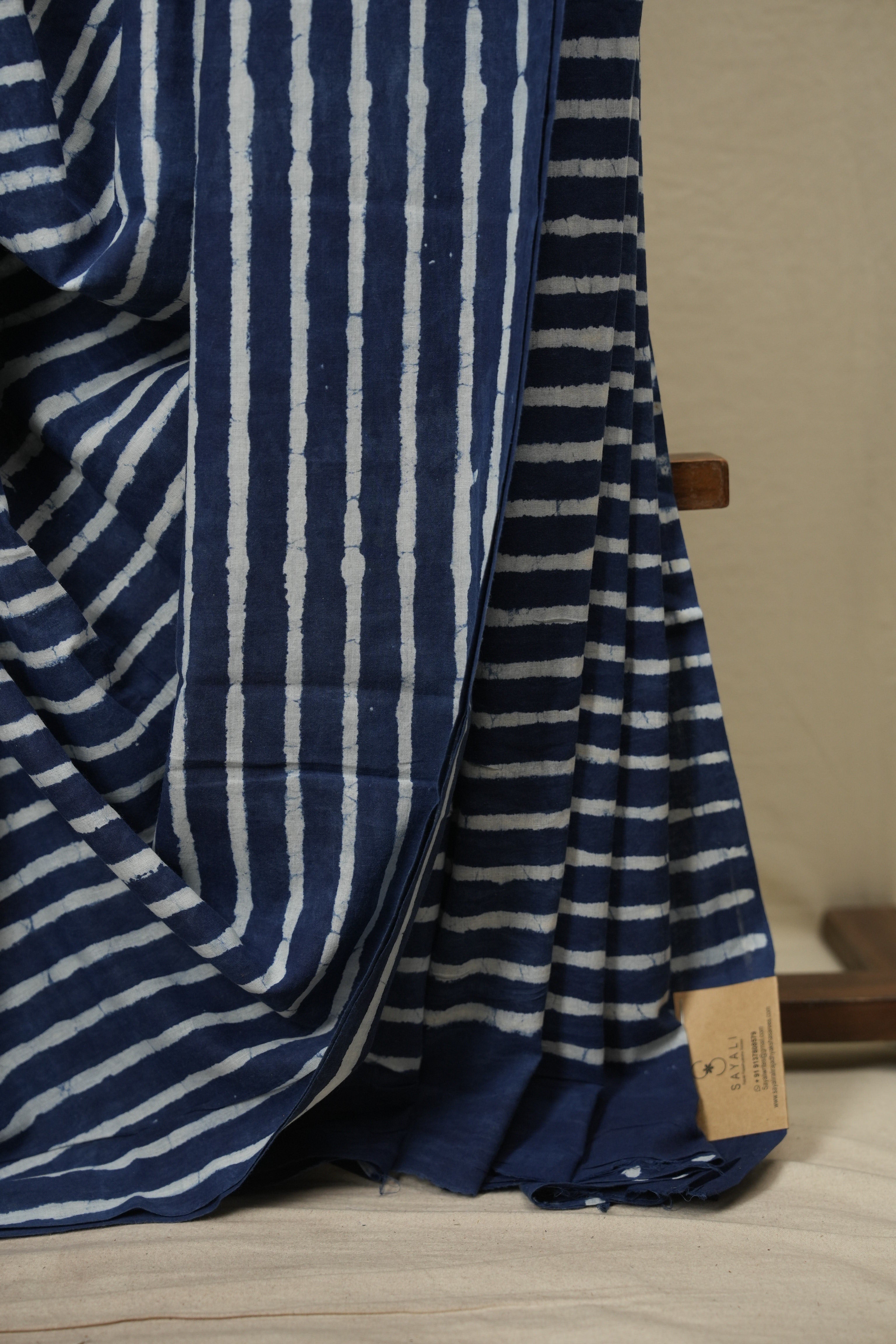 Indigo HBP Cotton Saree - SRICS3794