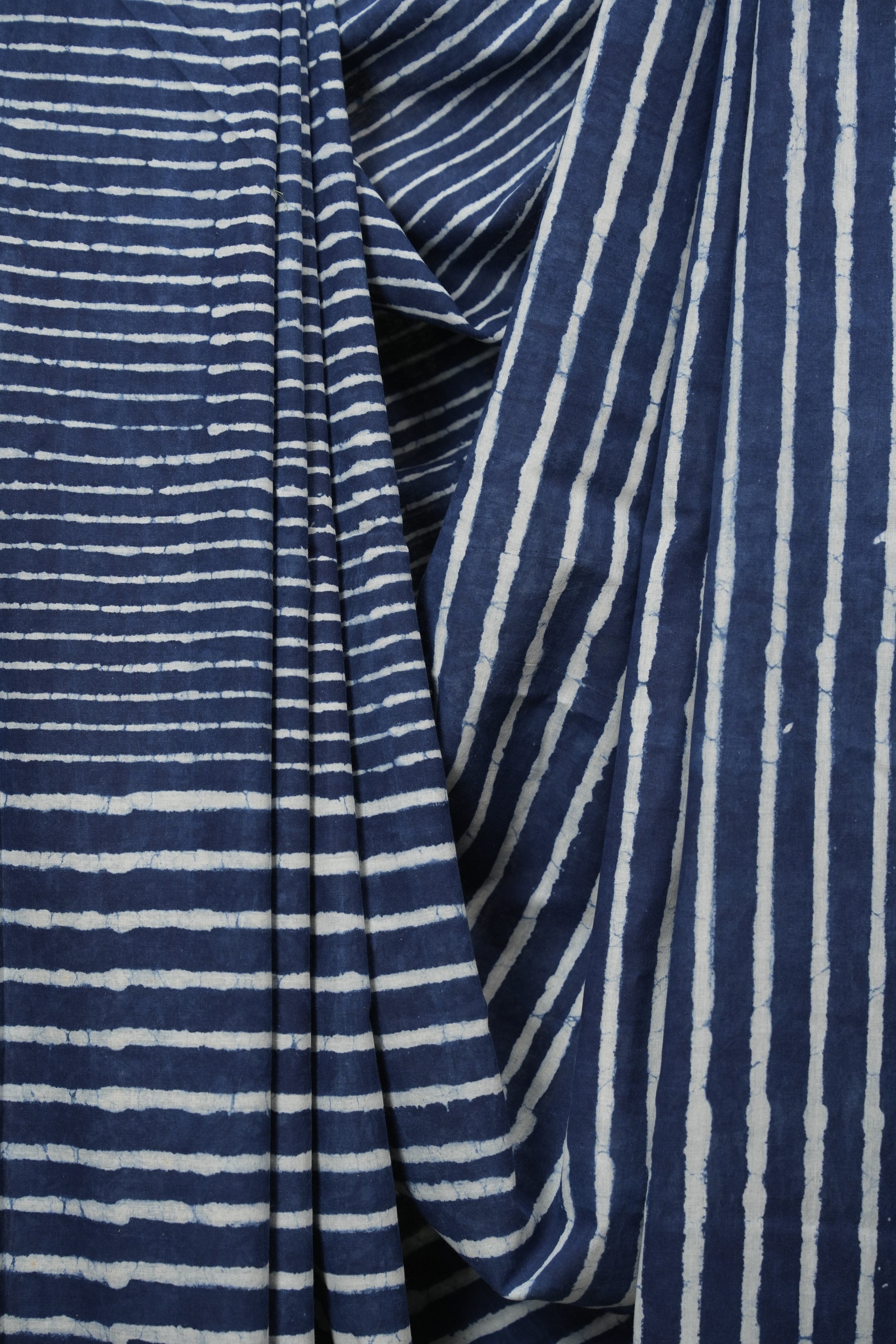 Indigo HBP Cotton Saree - SRICS3794