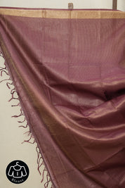 Plum Tussar Silk Saree - SRPTSS1524
