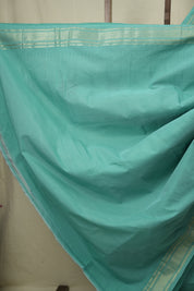 Aqua Green Cotton Paithani Saree - SRAGCPS813