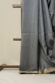 Slate Blue Tussar Silk Saree - SRSBTSS1526