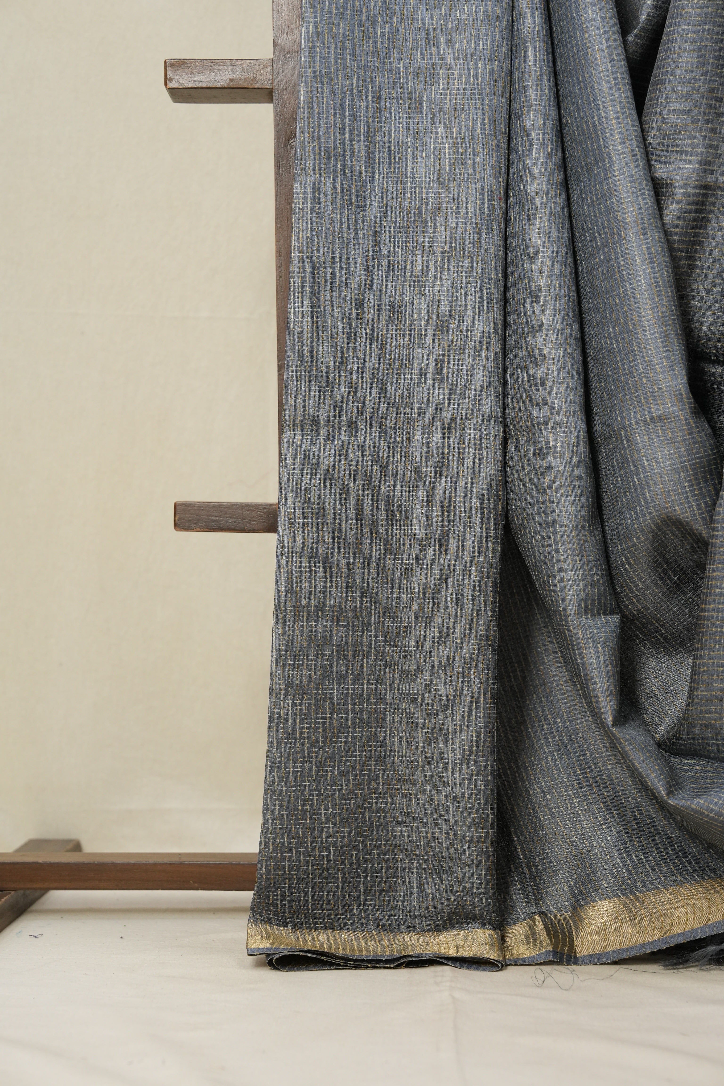 Slate Blue Tussar Silk Saree - SRSBTSS1526