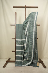 Sage Green HBP Cotton Saree - SRSGCS3786