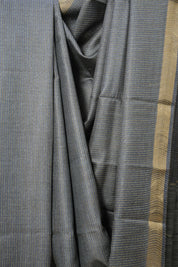 Slate Blue Tussar Silk Saree - SRSBTSS1526