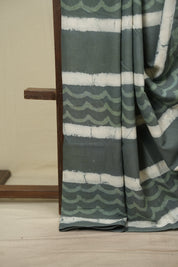 Sage Green HBP Cotton Saree - SRSGCS3786