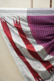 Magenta Checks Cotton Ilkal Saree  - SRMCCIS697