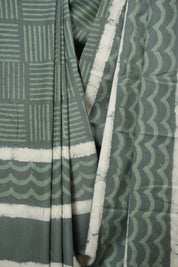 Sage Green HBP Cotton Saree - SRSGCS3786
