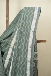 Sage Green HBP Cotton Saree - SRSGCS3786