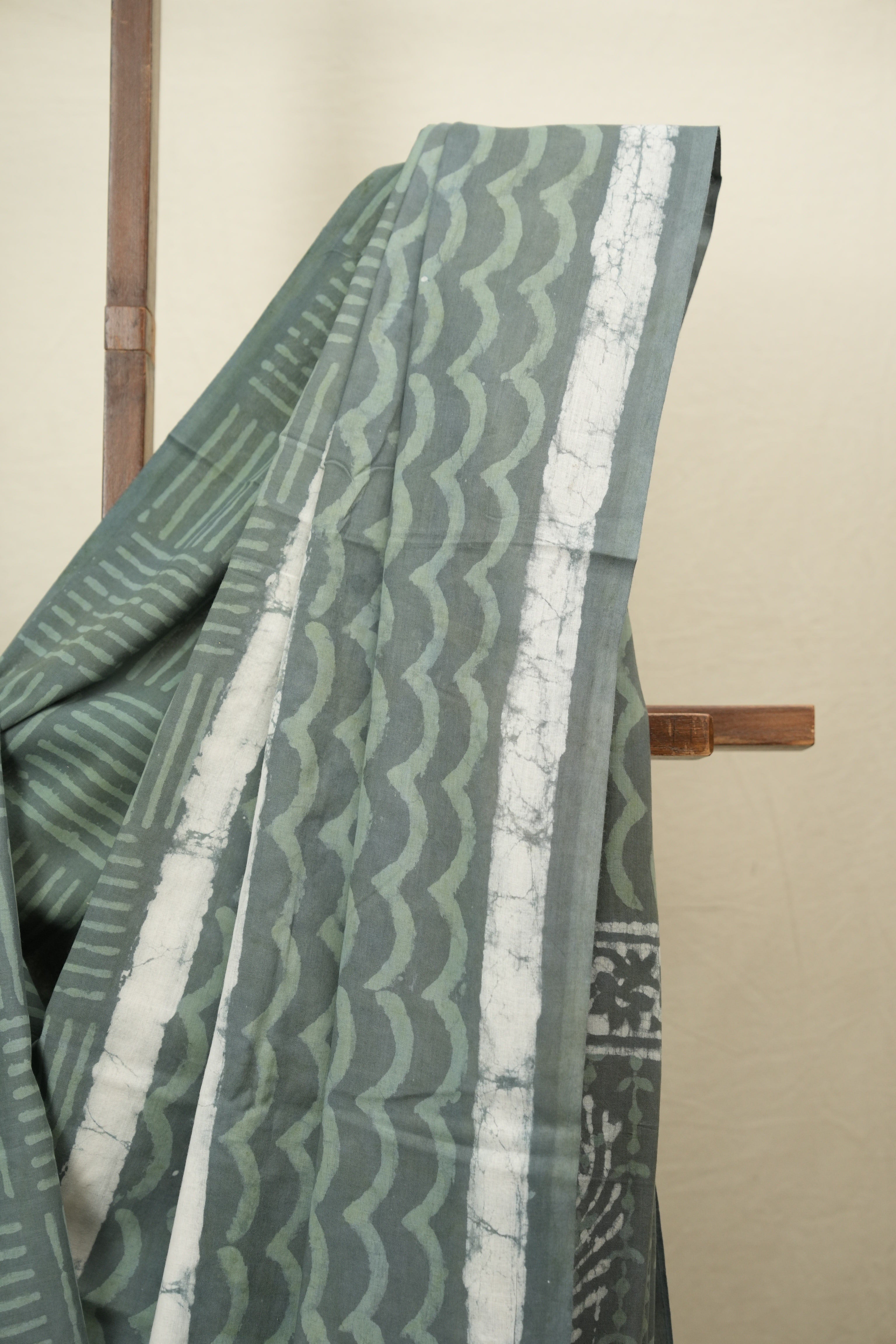 Sage Green HBP Cotton Saree - SRSGCS3786