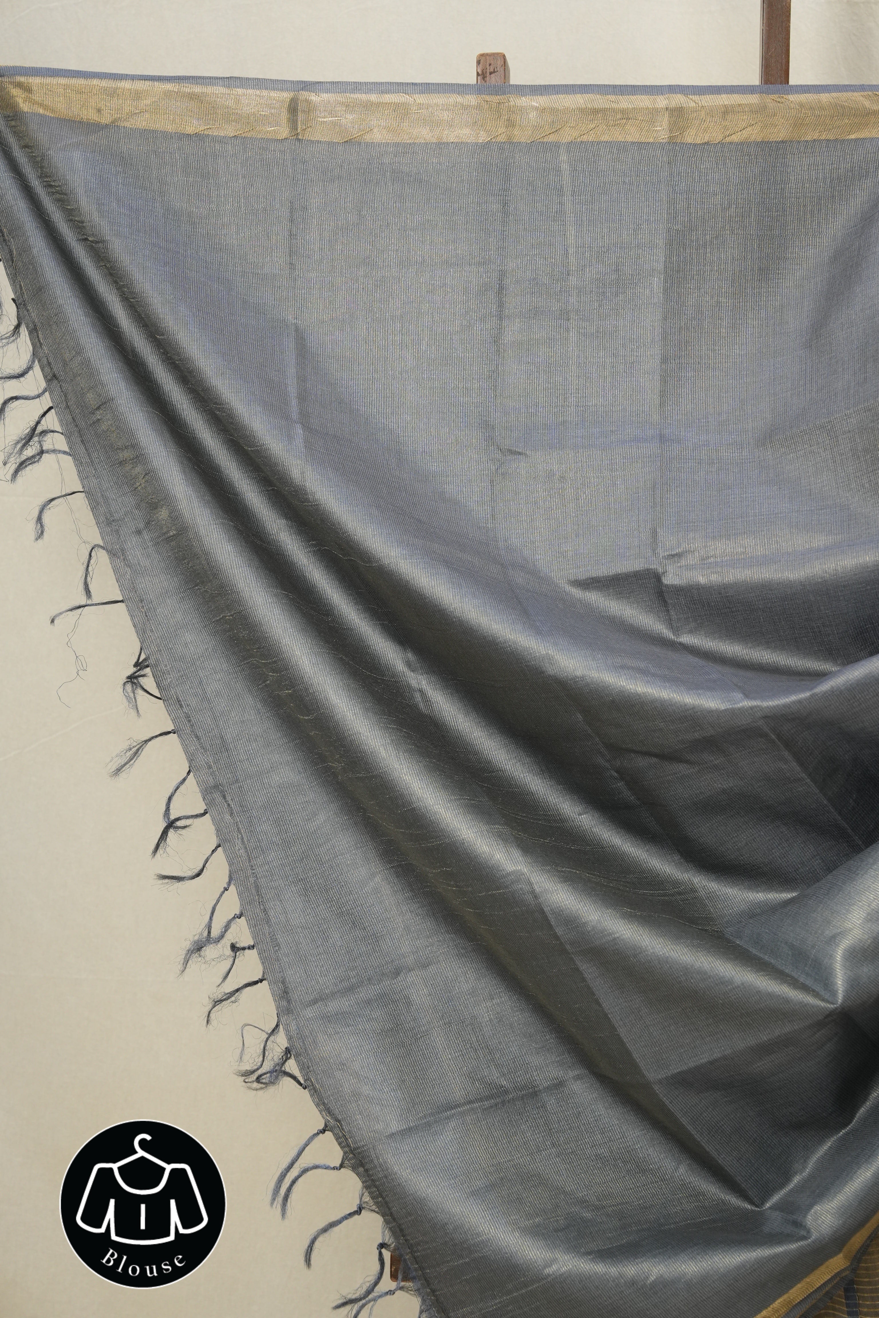 Slate Blue Tussar Silk Saree - SRSBTSS1526