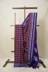 Wine Cotton Ilkal Saree  - SRWCIS643