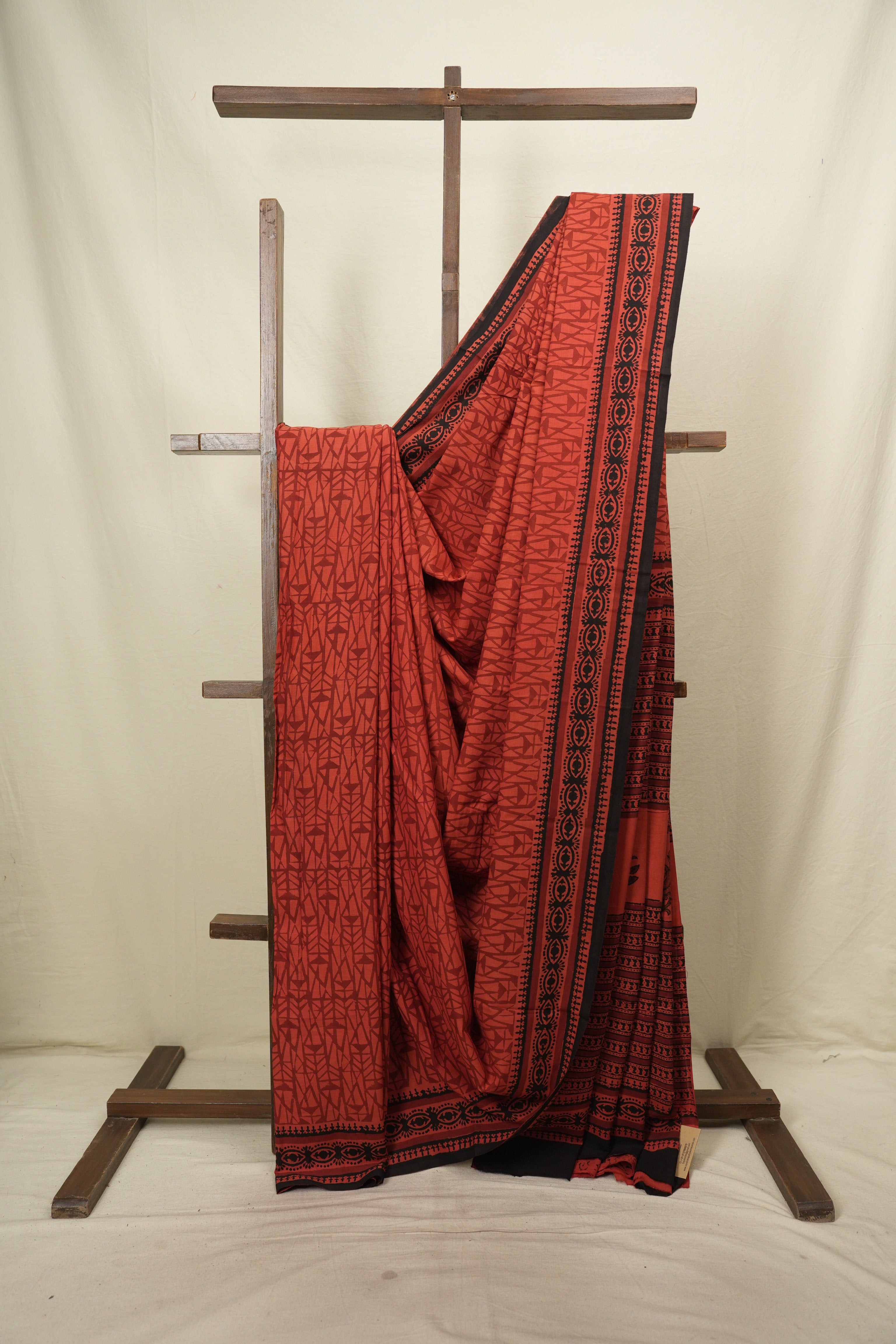 Red HBP Cotton Saree - SRRCS3787