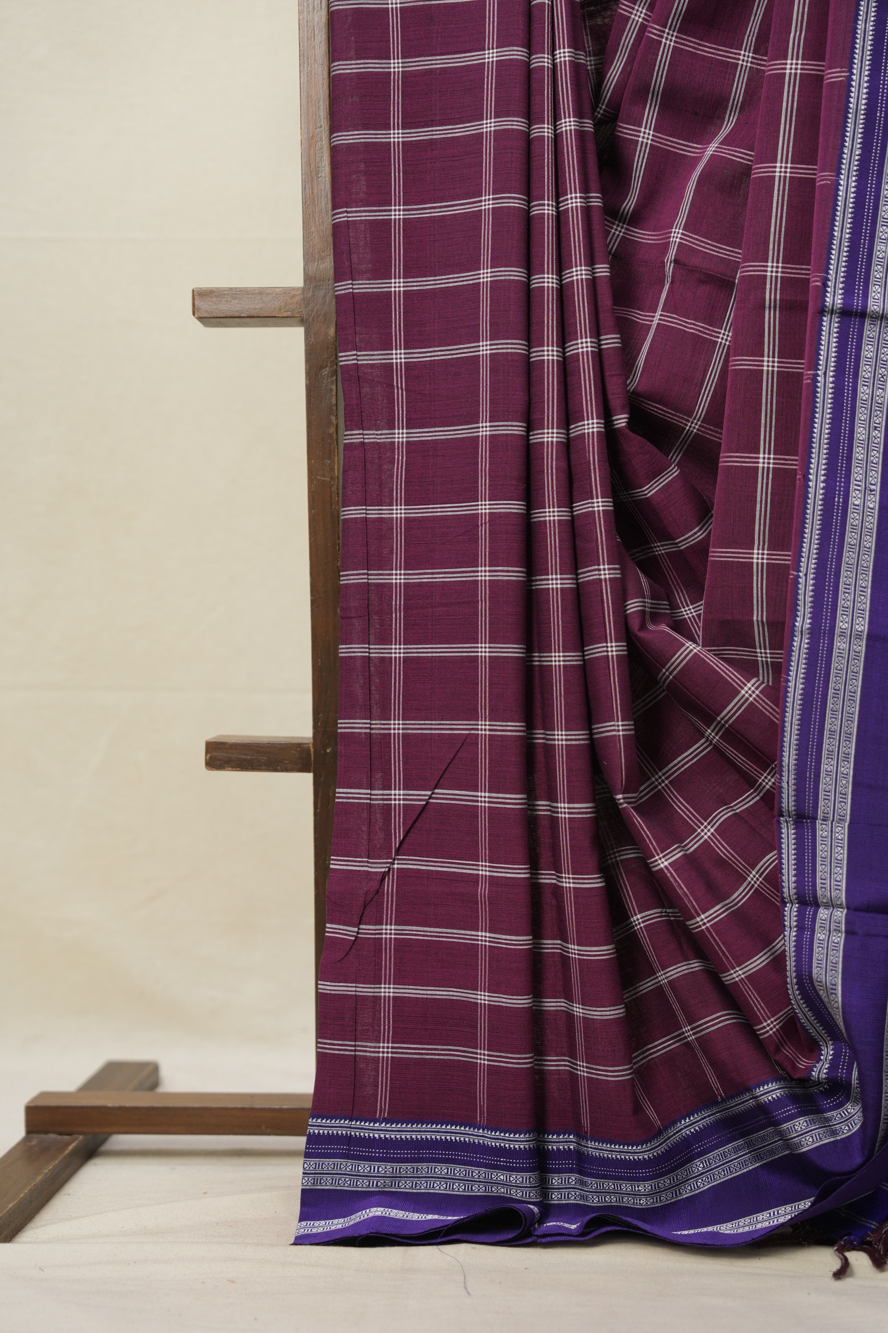 Wine Cotton Ilkal Saree  - SRWCIS643