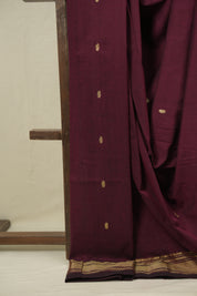 Maroon Cotton Paithani Saree - SRMCPS810