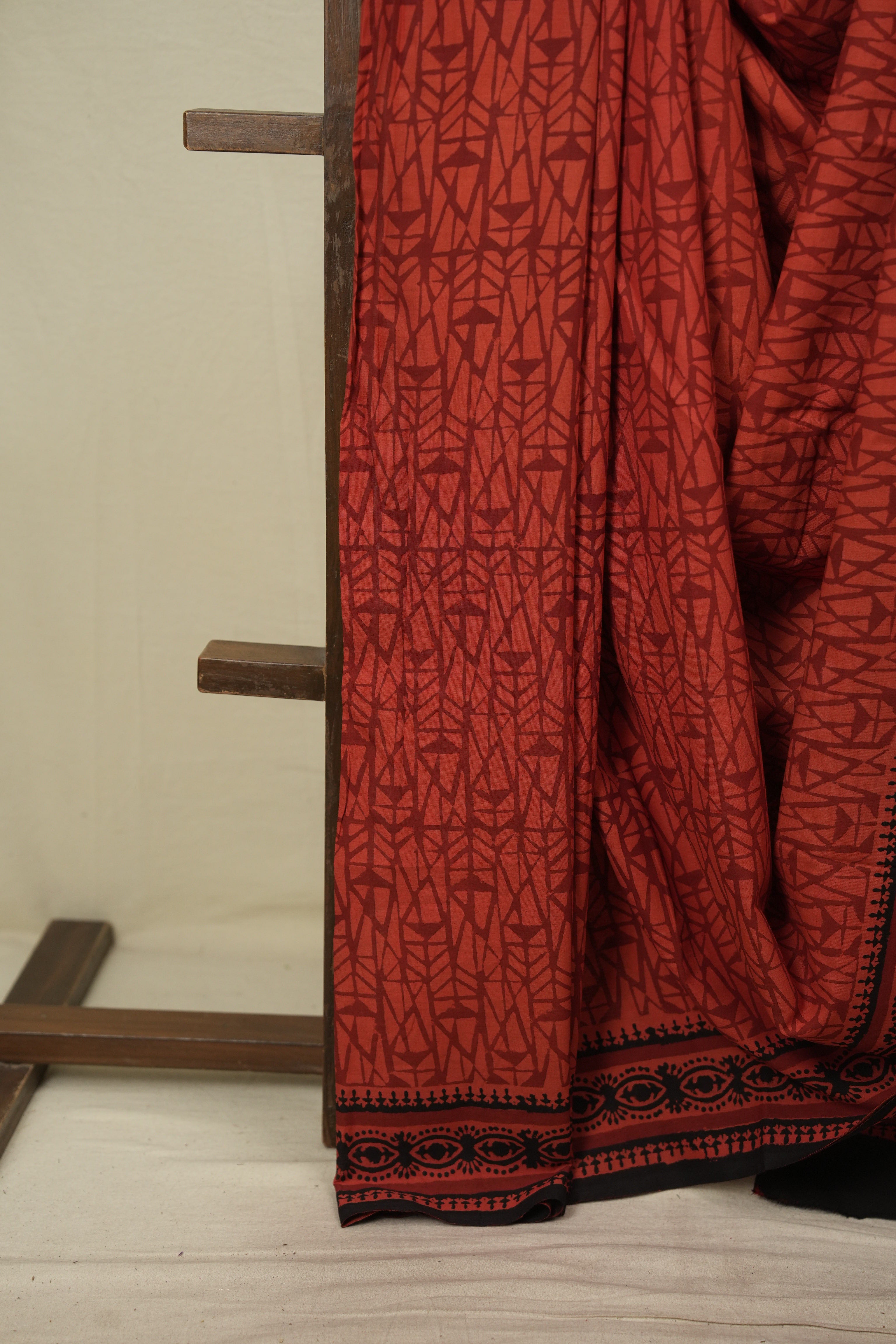 Red HBP Cotton Saree - SRRCS3787