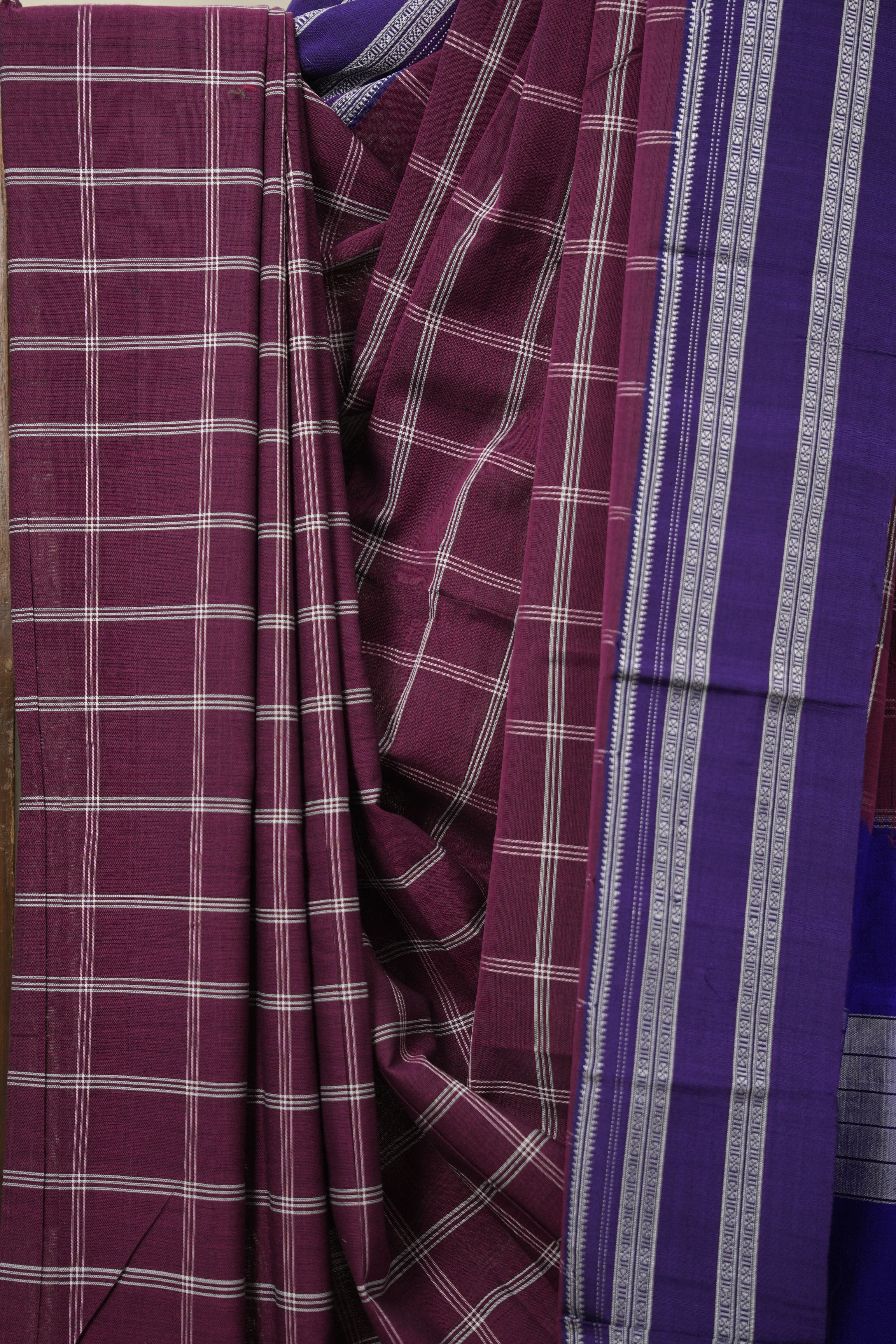 Wine Cotton Ilkal Saree  - SRWCIS643