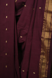 Maroon Cotton Paithani Saree - SRMCPS810