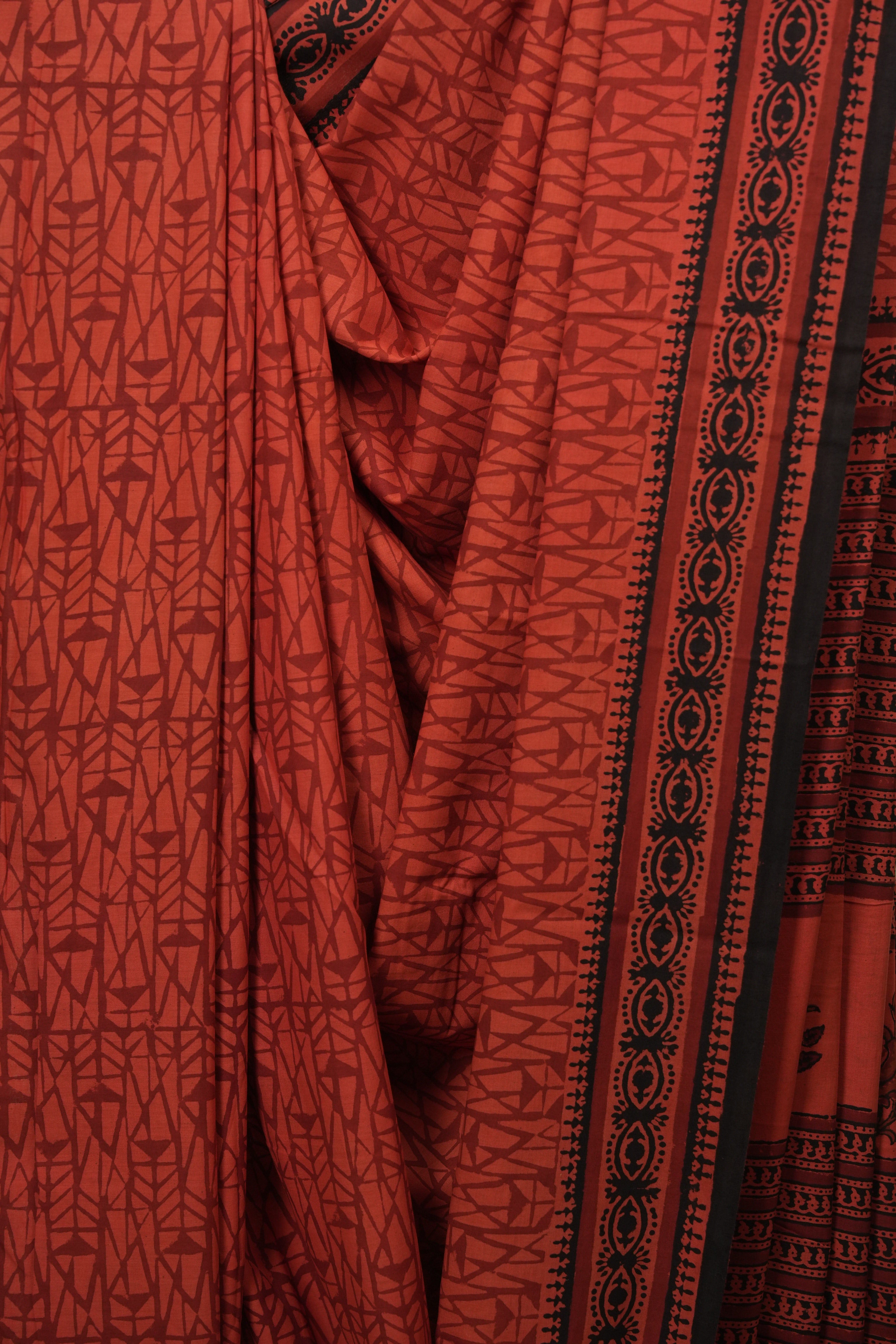 Red HBP Cotton Saree - SRRCS3787