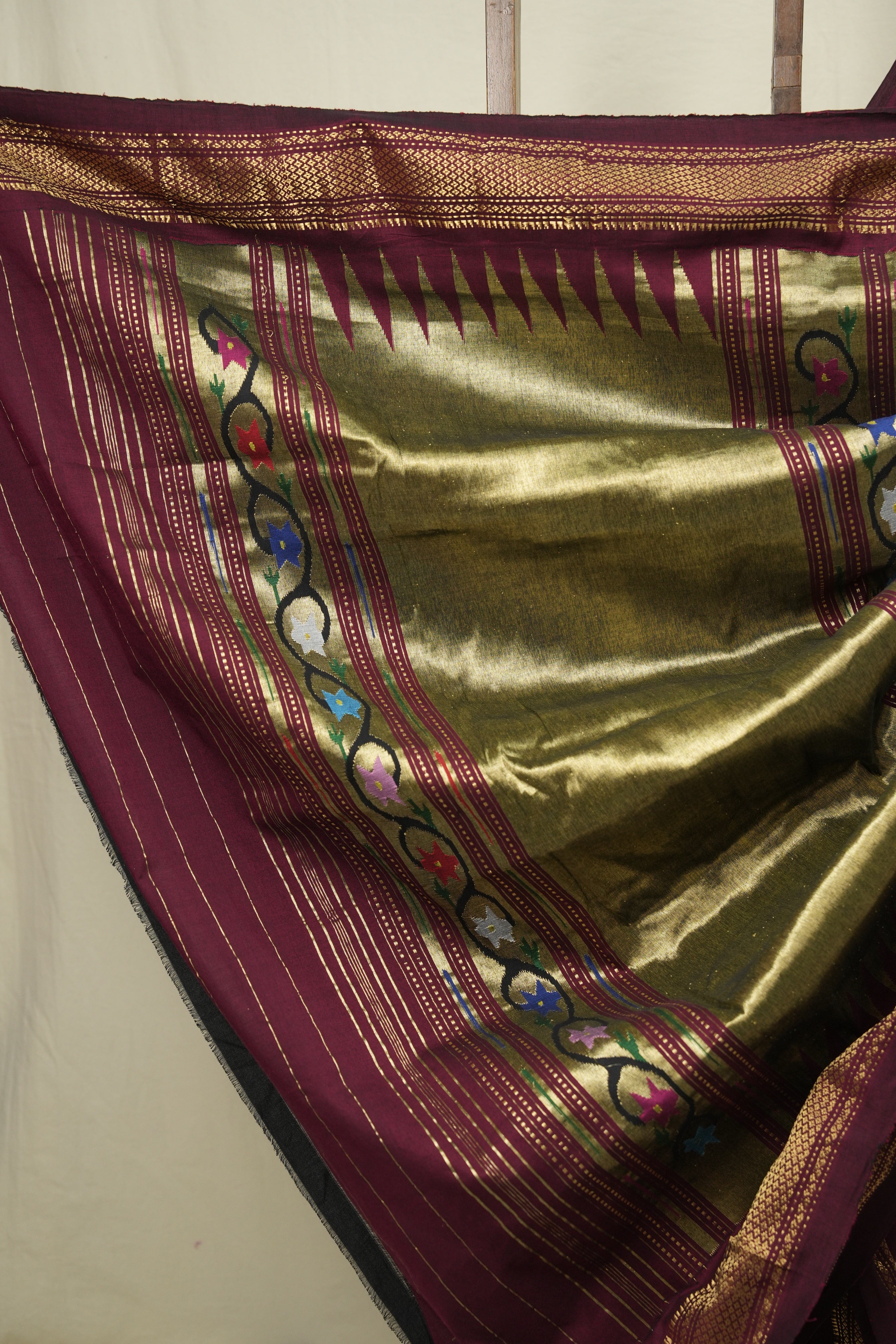 Maroon Cotton Paithani Saree - SRMCPS810