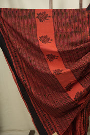 Red HBP Cotton Saree - SRRCS3787