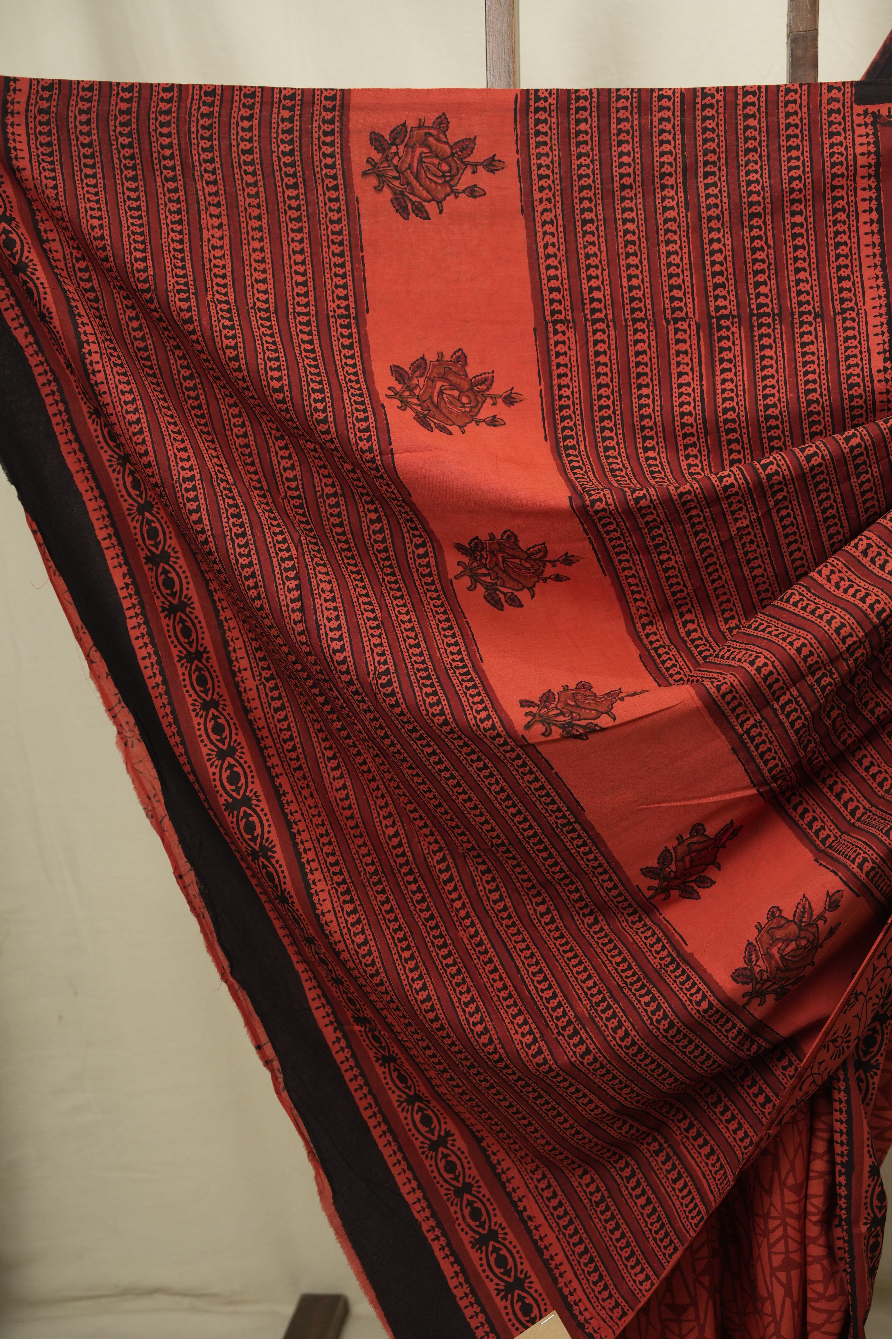 Red HBP Cotton Saree - SRRCS3787