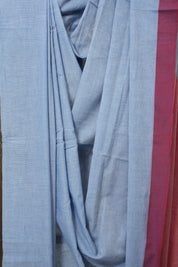 Sky Blue Bengal Cotton Saree - SRSBBCS158