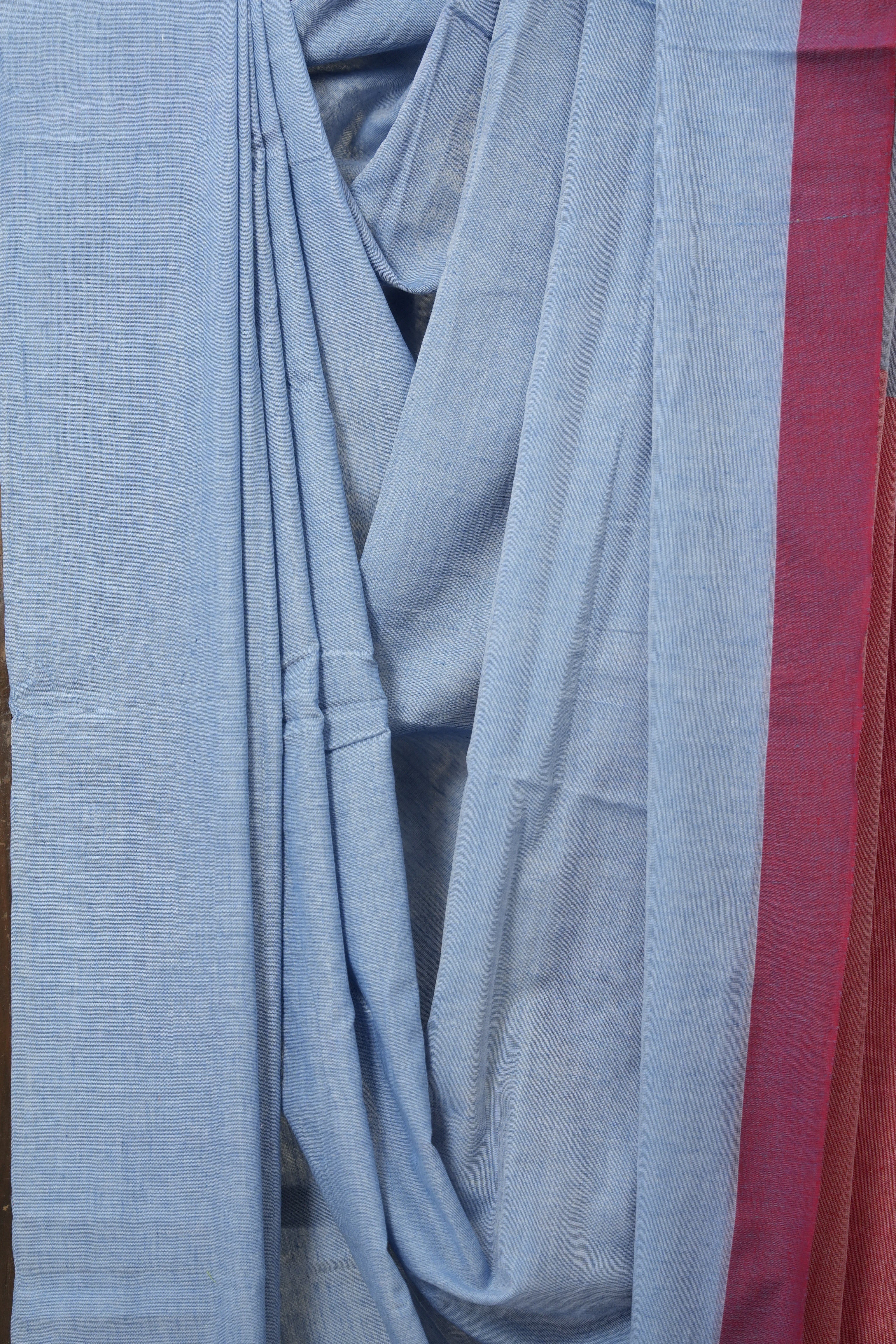 Sky Blue Bengal Cotton Saree - SRSBBCS158