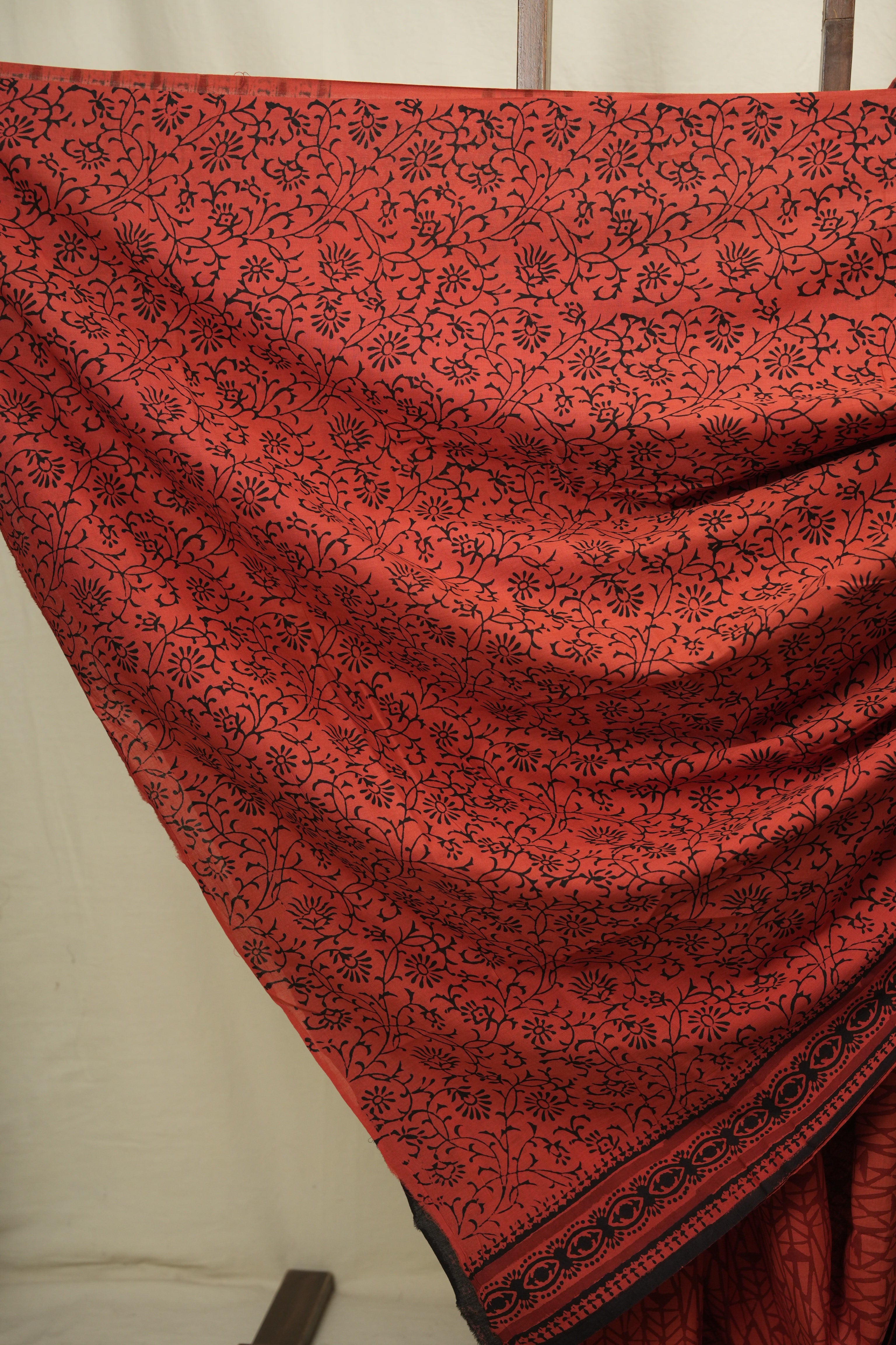 Red HBP Cotton Saree - SRRCS3787