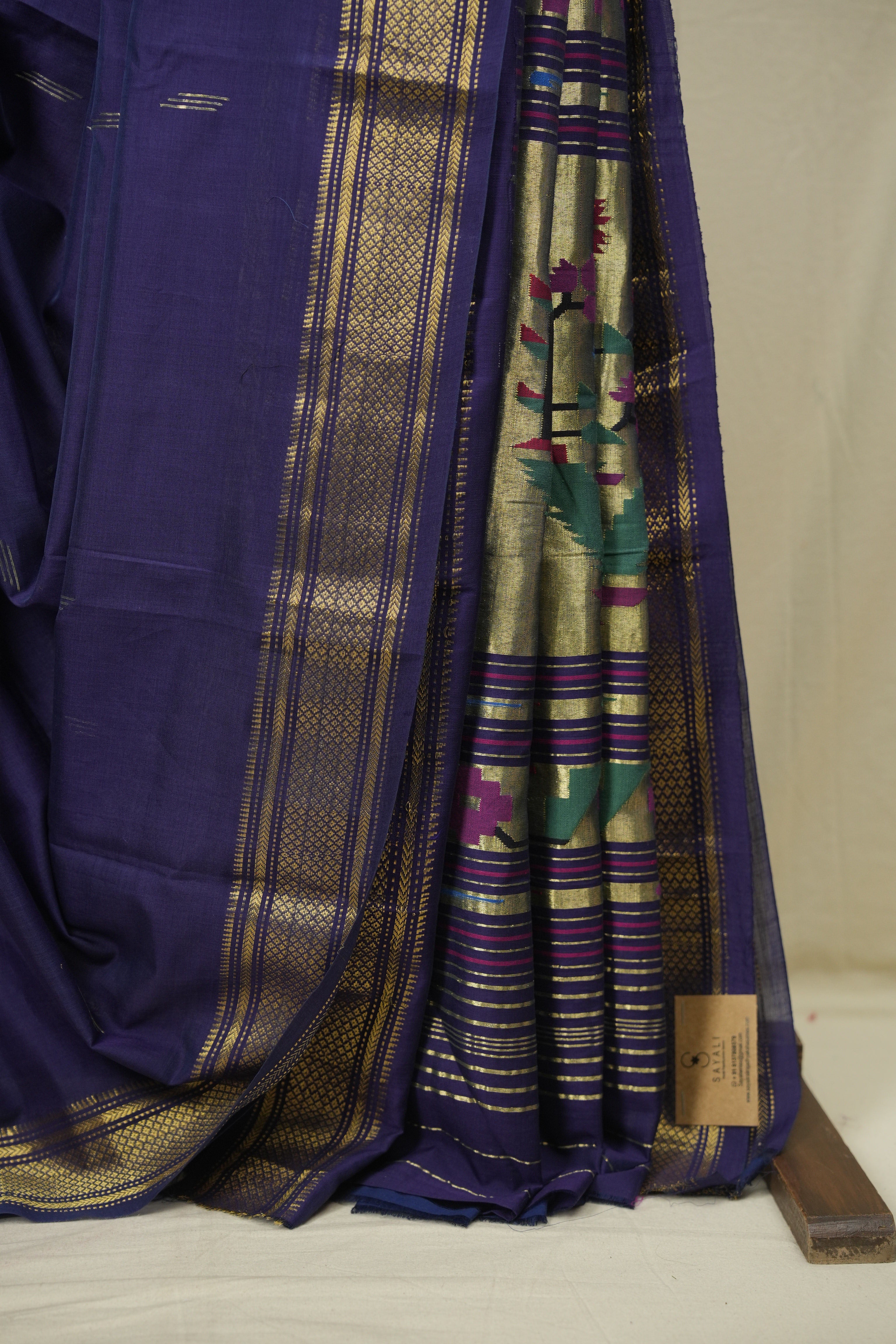 Purple Cotton Paithani Saree - SRPCPS811