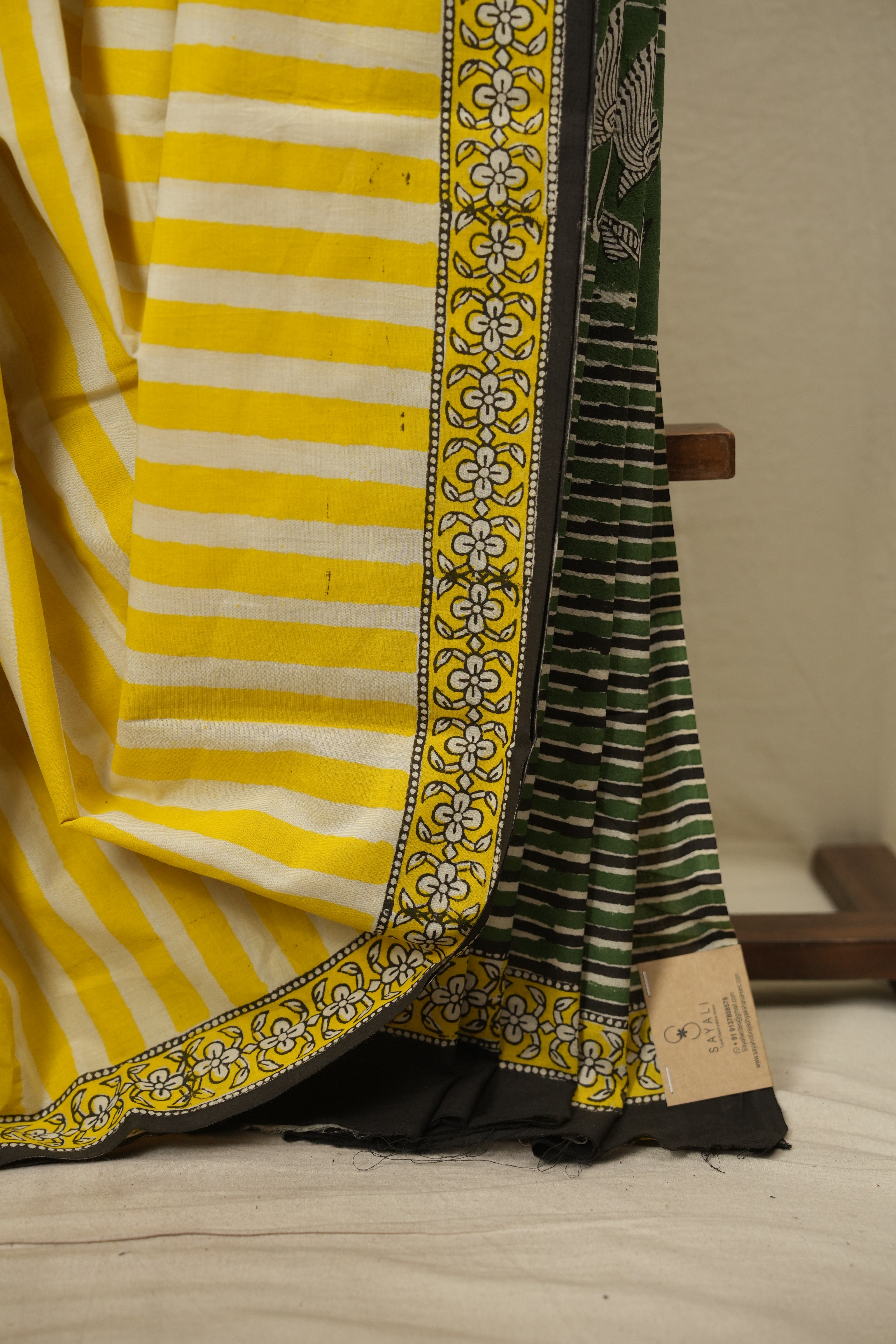Cream Yellow HBP Cotton Saree - SRCYCS3788