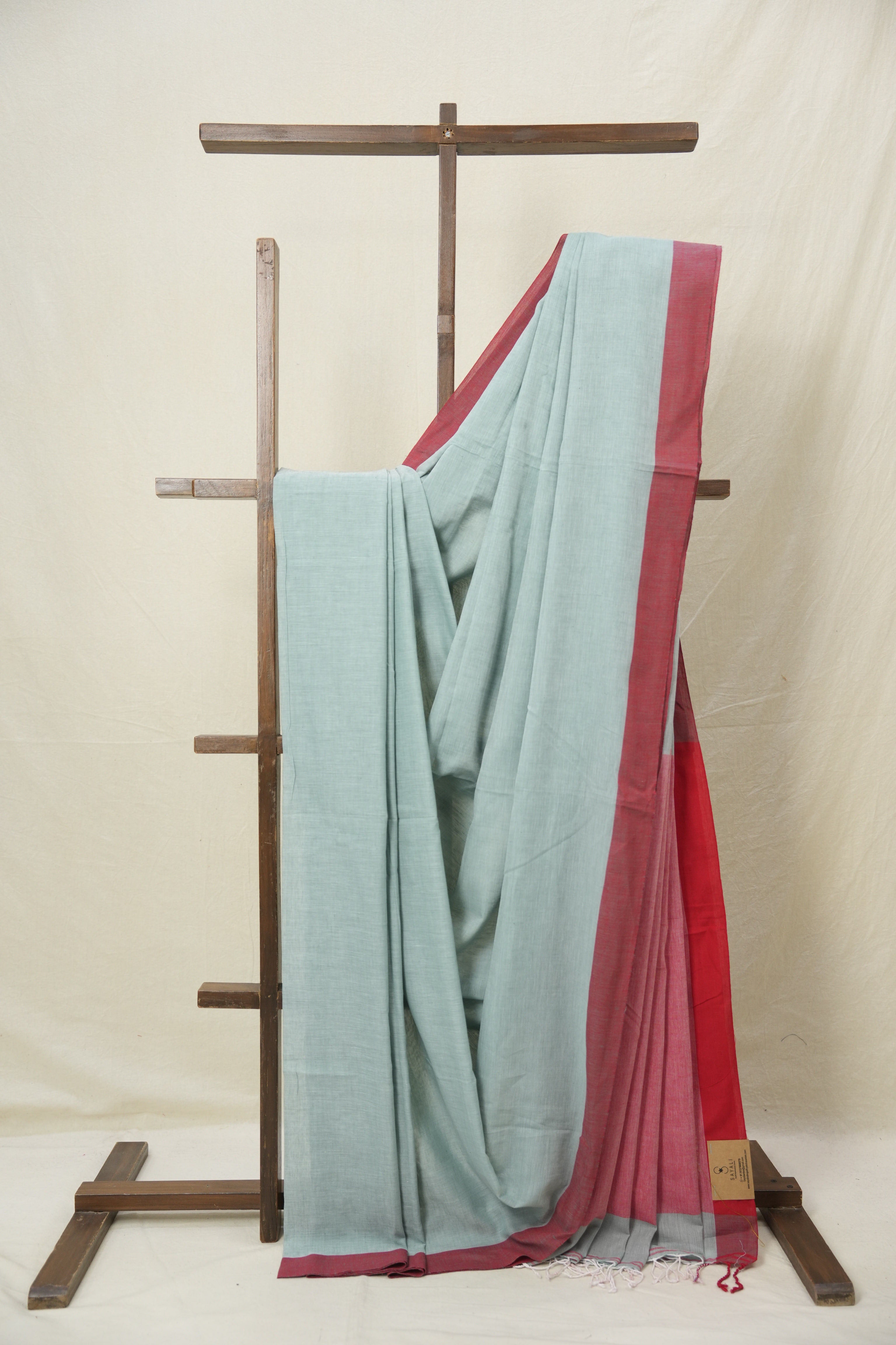 Powder Blue Bengal Cotton Saree - SRPBBCS154