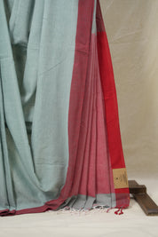 Powder Blue Bengal Cotton Saree - SRPBBCS154