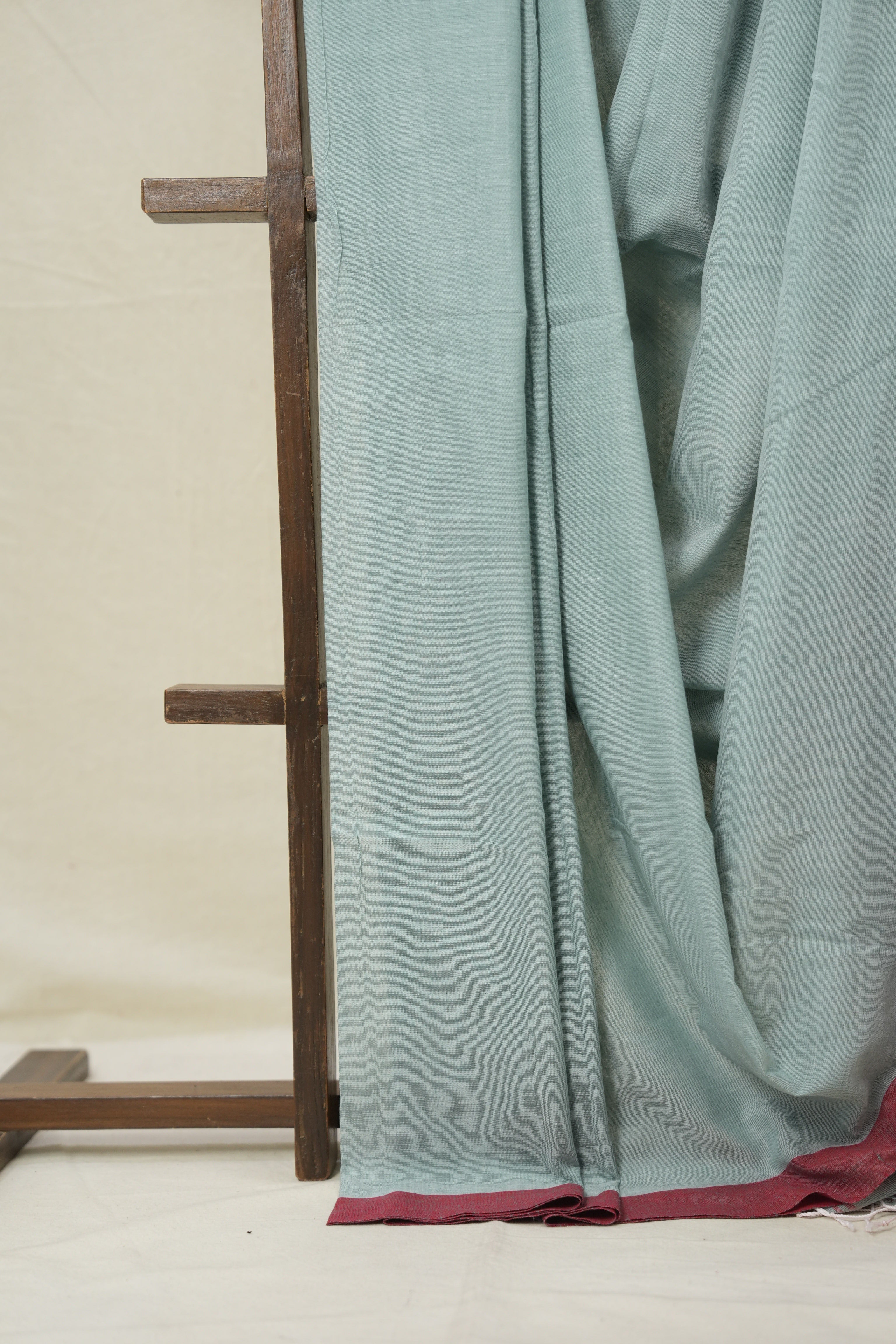 Powder Blue Bengal Cotton Saree - SRPBBCS154