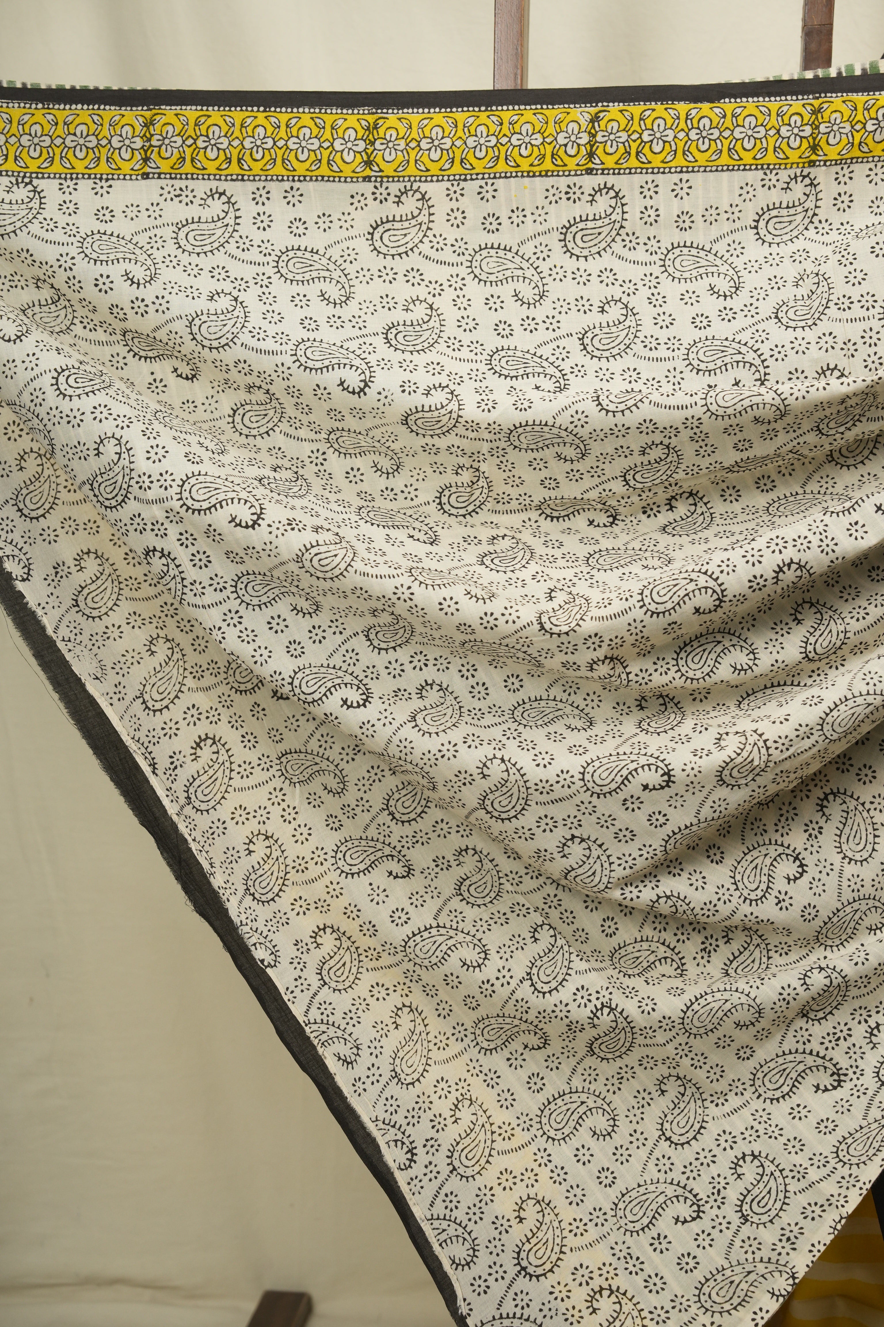 Cream Yellow HBP Cotton Saree - SRCYCS3788