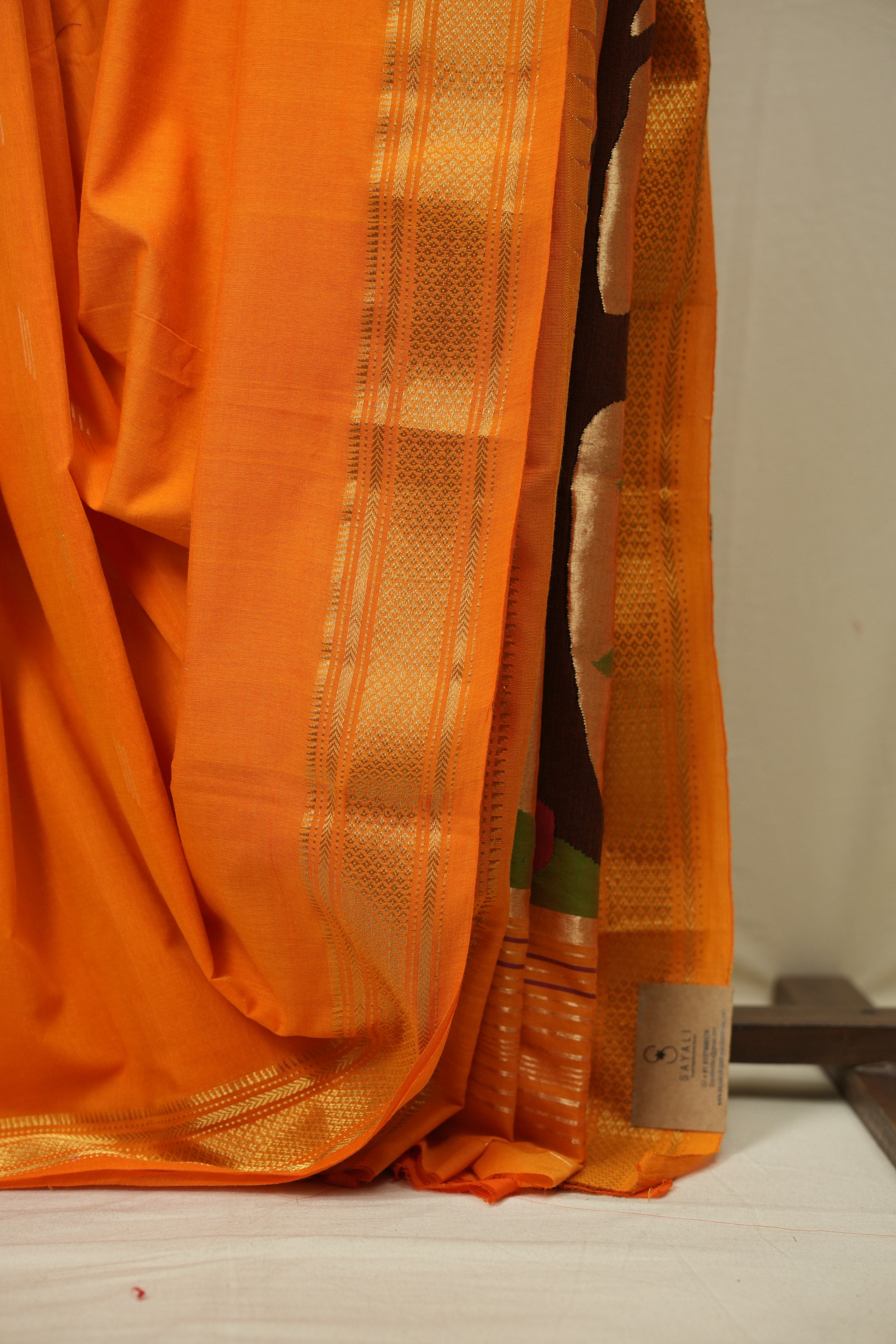 Orange Cotton Paithani Saree - SROCPS782