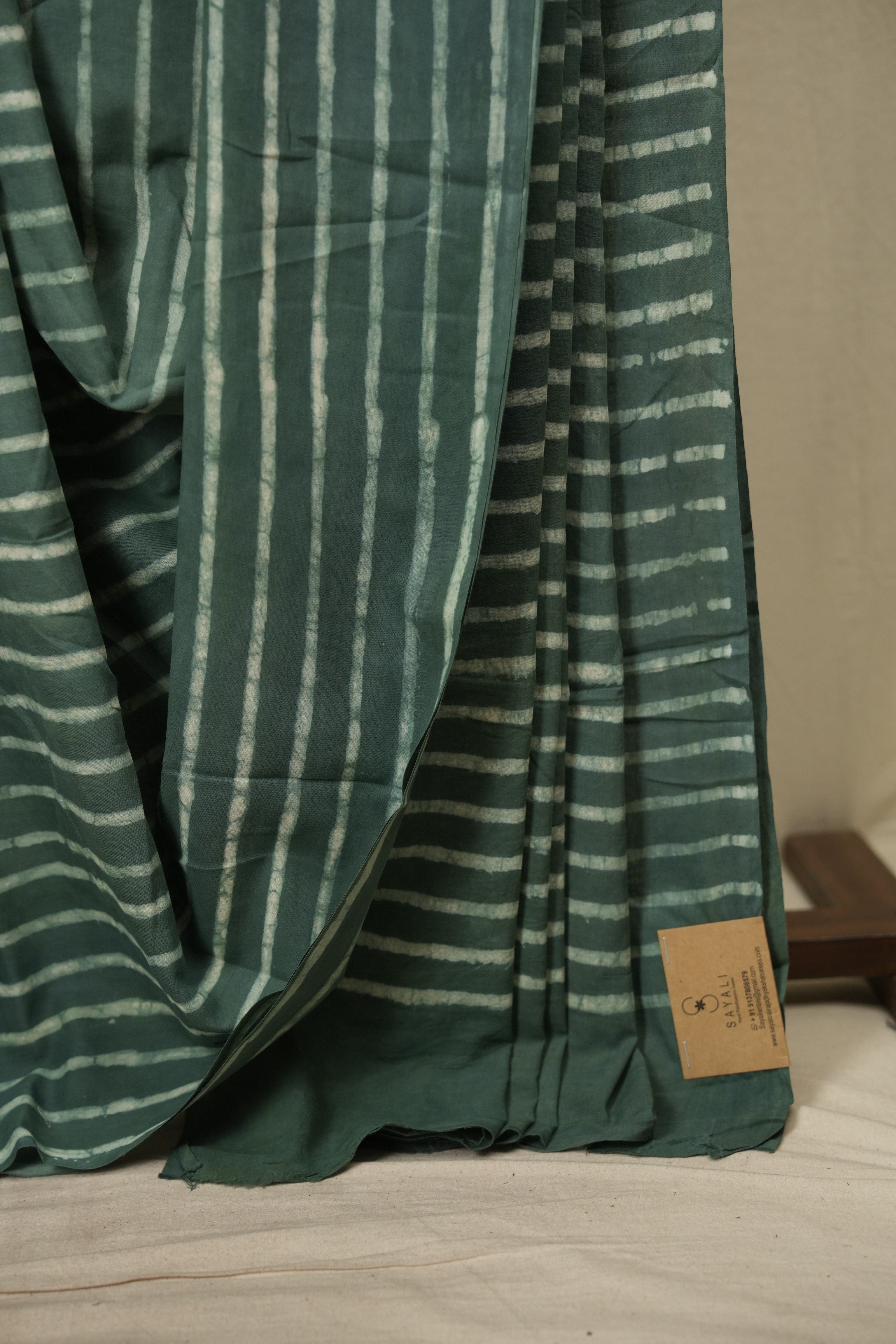 Sage Green HBP Cotton Saree - SRSGCS3789