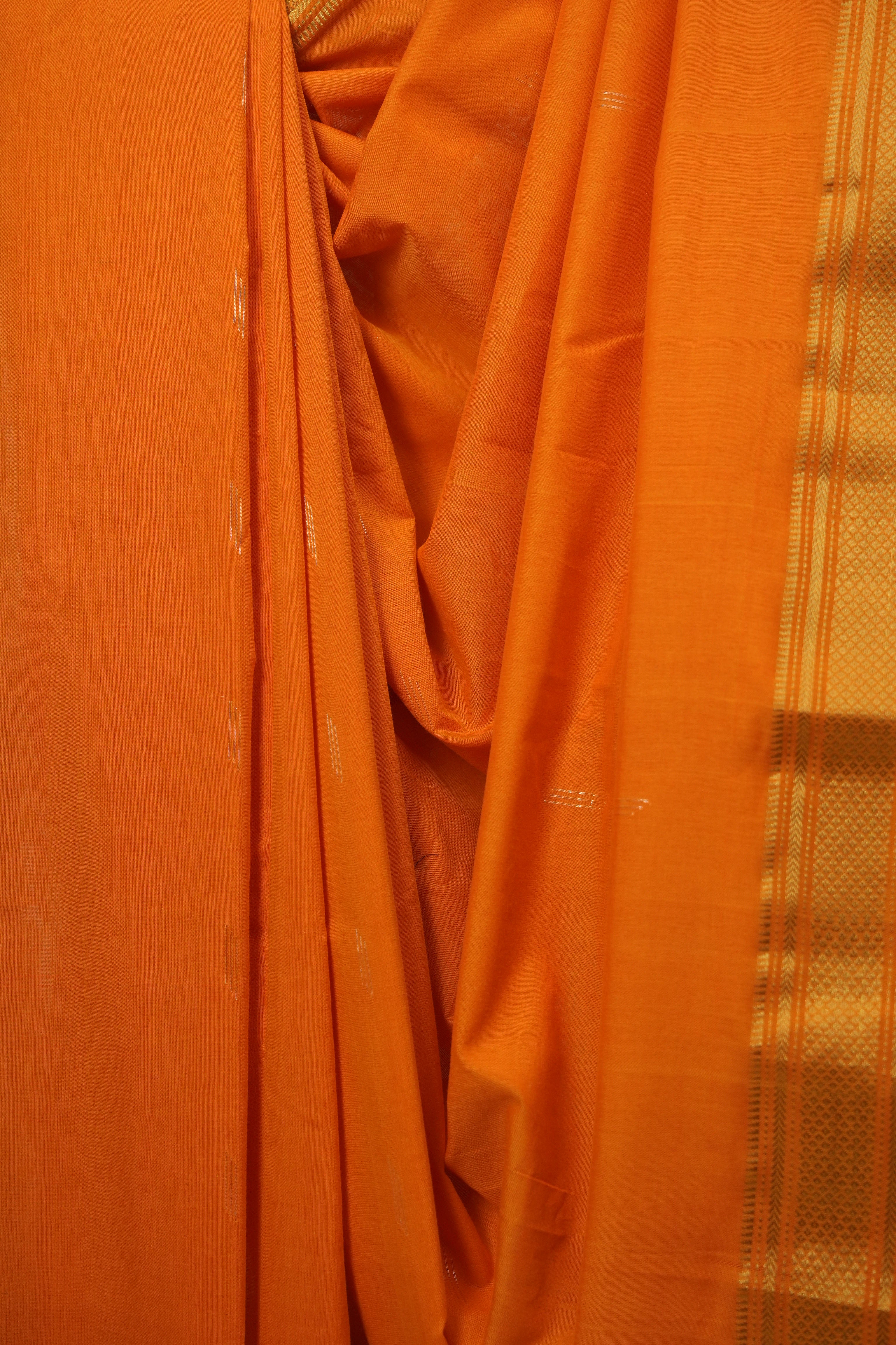 Orange Cotton Paithani Saree - SROCPS782