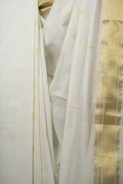 White Cotton Paithani Saree - SRWCPS787